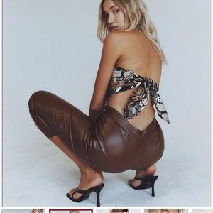 Love club brown leather pants